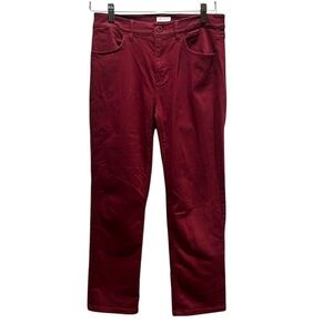 J Jill Christian Siriano Women’s Merlot Red Stretchy Straight Leg Jeans Size 4